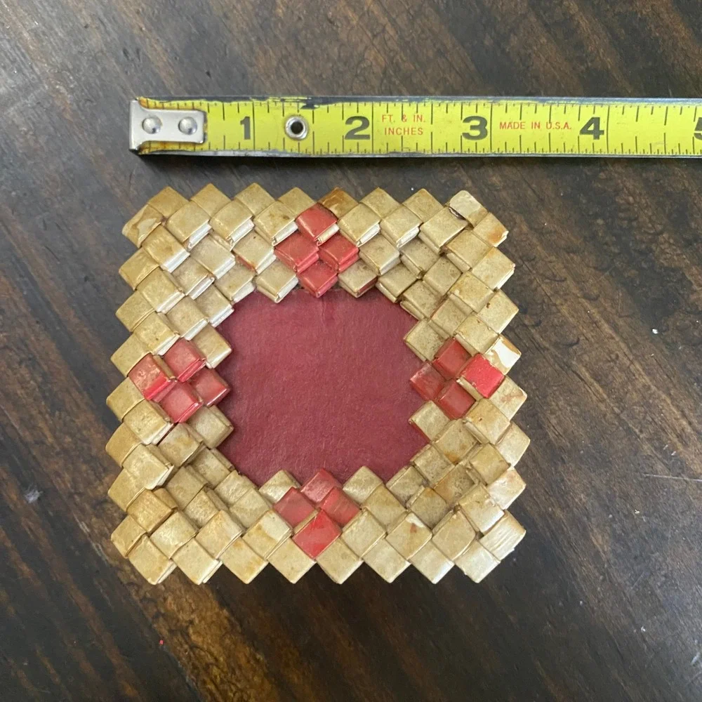 Prisoner Folk Art Picture Frame Woven Cigarette Pack Wrapper Unique Square 2x2